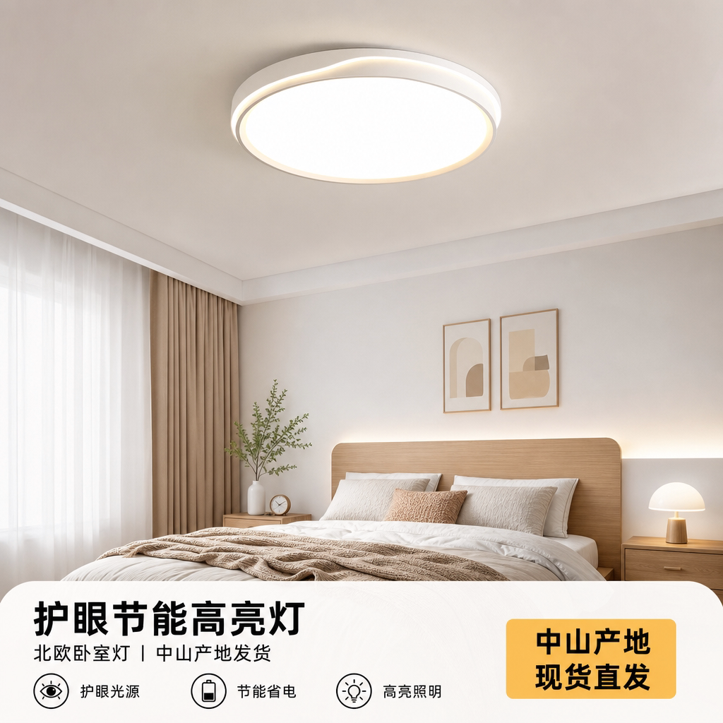 护眼高亮云朵卧室客厅吸顶灯
