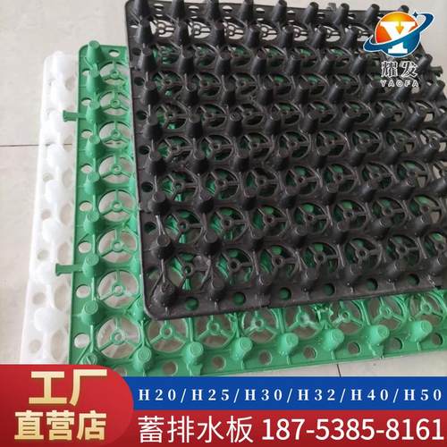 2公分蓄水排水板镂空型塑料片材车地库顶板用种植绿化阻根板透水