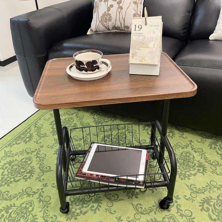 沙发边几可移动客厅小推车置物架带轮奶油风小茶几家用简易小桌子