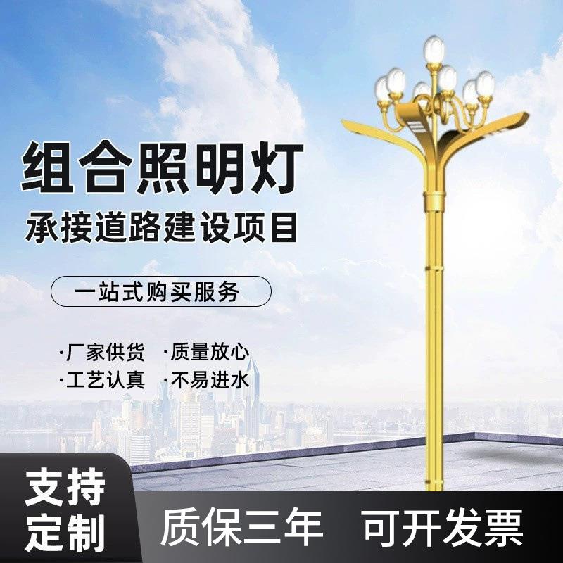 广场公园欧式组合照明路灯室外景观灯具定 制8米10米景区玉兰灯