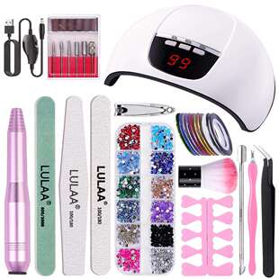 跨境美甲光疗机指甲抛光打磨机套装平底钻饰品配件挫条修甲工具