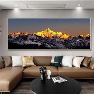 轻奢客厅沙发背景装 现代简约办公室镶钻 饰画背有靠山鹿鹿生辉横款