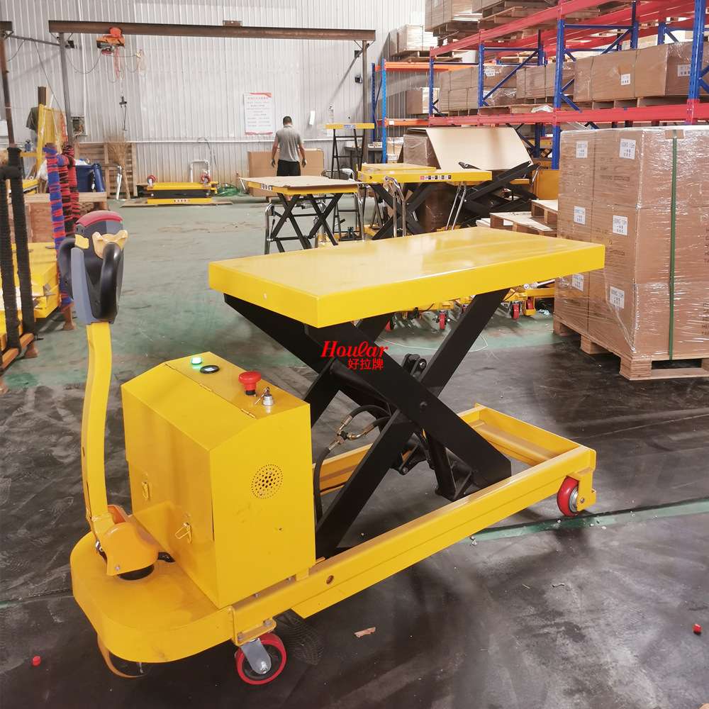 全电动平台车DPT500S剪叉式台车500kg1.5米电动搬运车升降平板车