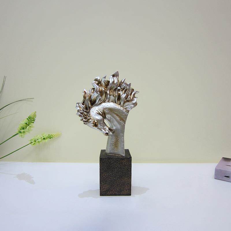 现代树脂工艺摆件 简约时尚家居工艺品 呼唤马头客厅装饰品55