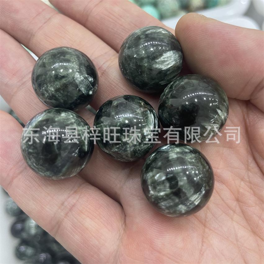 天然绿龙晶水晶球 原石打磨 居家摆件水晶装饰办公工艺品可批
