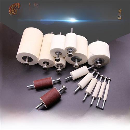 轴带柄双头海绵轮海绵棒机械电钻木工磨抛光滚轮轴承