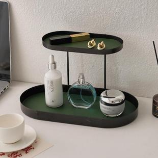 北置欧铁艺双层收架纳架桌面杂物整理卧室化妆品香水物架展示架