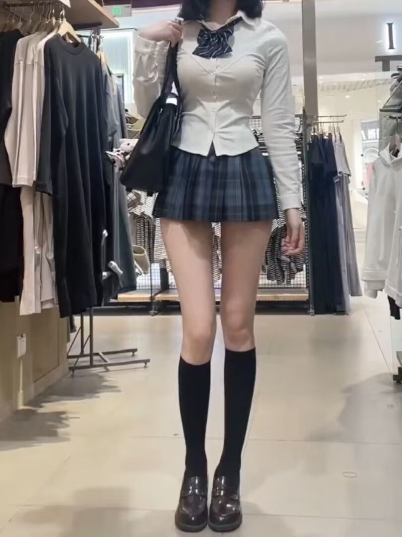 小田町jk纯欲风jk套装收腰长袖衬衫性感修身显瘦百褶半身裙jk裙子