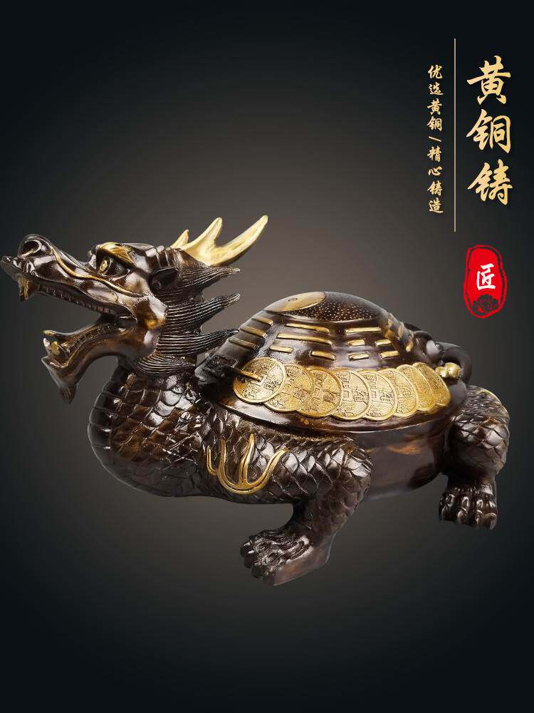 大号铜霸下龙龟八卦赑屃龙头灵龟摆件铜器定做神兽瑞兽龙九子铜器