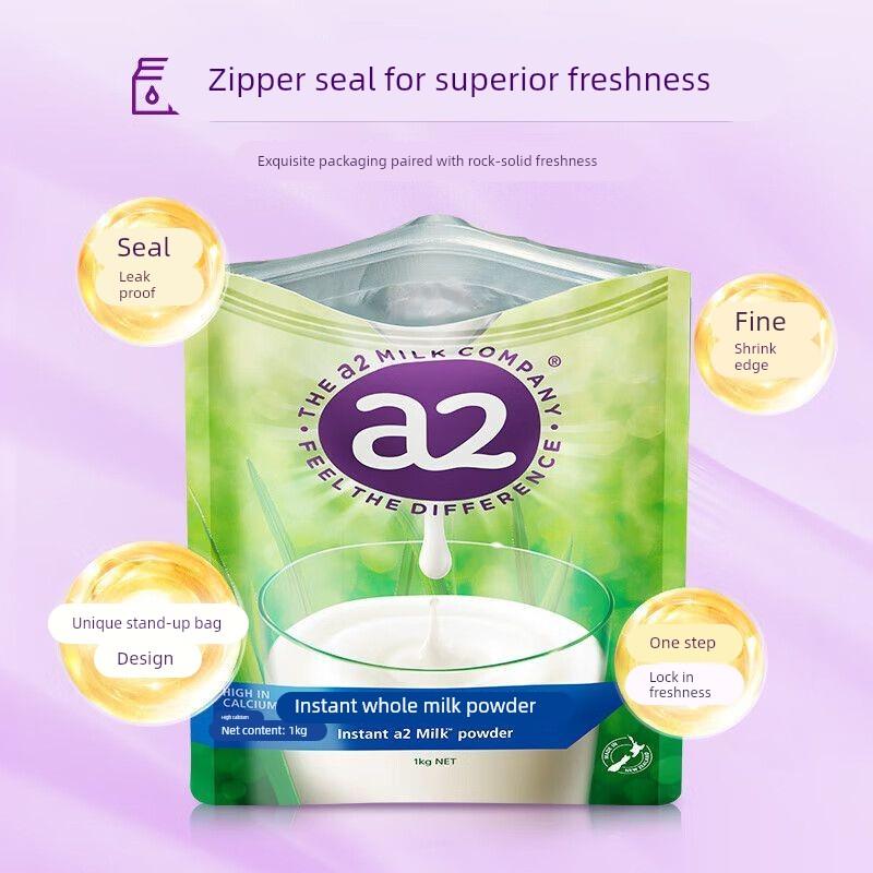 新西兰进口a2袋装青少年全脂高钙中老年成人牛奶粉1KG早餐高蛋白