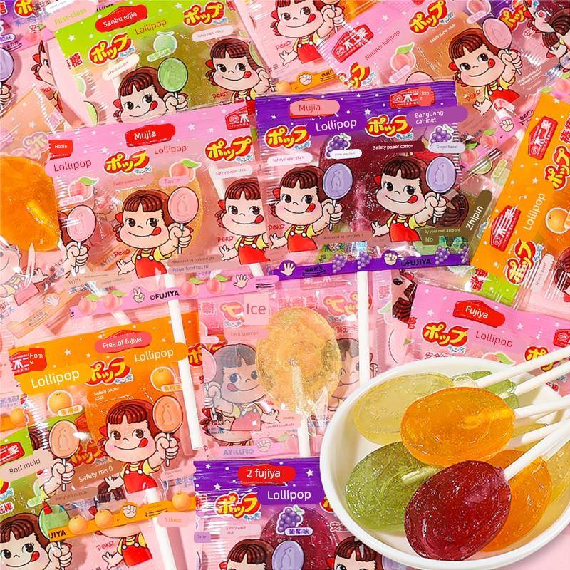 不二家棒棒糖水果喜糖满月宝宝糖果散称水蜜桃味儿童奖励休闲零食