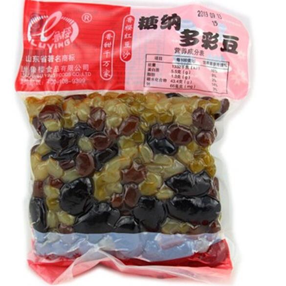 6包包邮鲁樱糖纳豆蜜豆红豆多彩豆冰粥刨冰冰粥原料配料400g