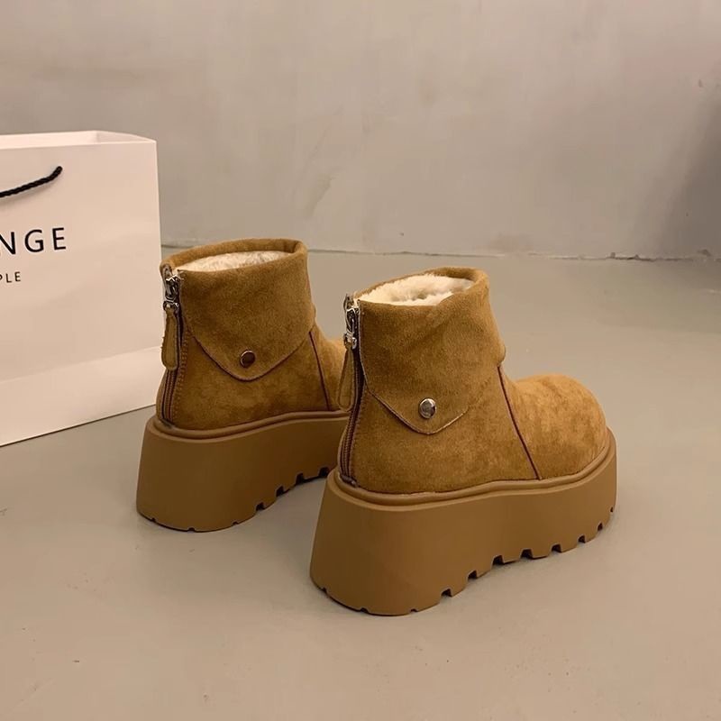 日本品质保暖增高厚底雪地靴女2025新款冬季勃肯鞋短靴女加绒加厚