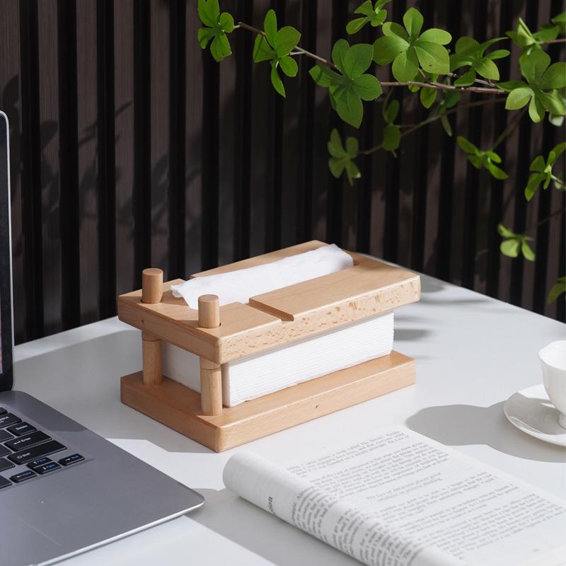 创意抽纸盒桌面纸巾盒实木黑胡桃抽纸架简易手纸架家用客厅餐纸盒