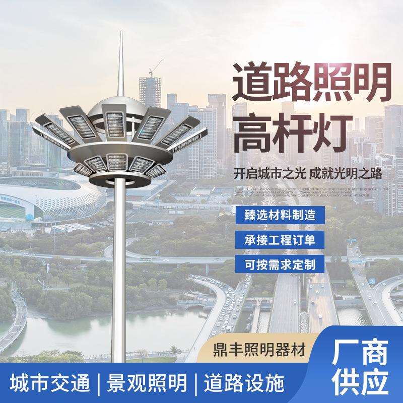 道路照明高杆灯户外LED灯8米10米15米广场灯学校网球场工程中杆灯