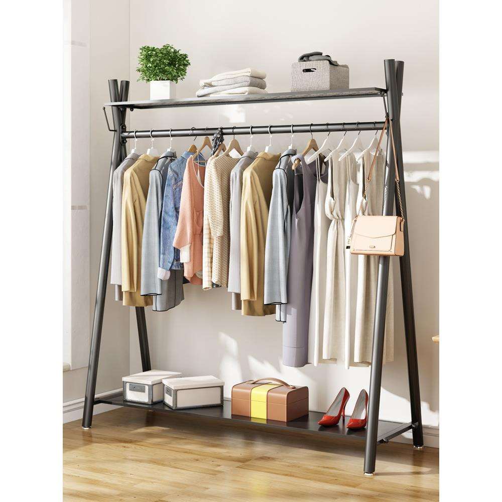 室内落地挂衣架北欧衣帽架卧室简约多功能收纳架家用单杆式晾陶琪
