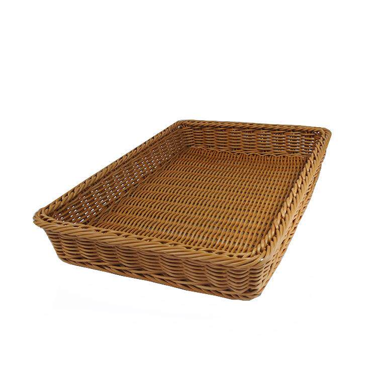 超市水果店篮子 蔬果展示篮 仿藤树脂篮 风幕柜配套藤篮