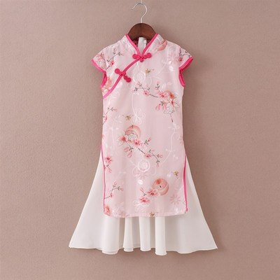 中国儿童装旗袍女童汉服夏季新款小女孩民族风复古连衣裙宝宝裙子