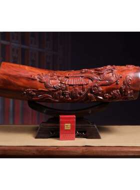 紫檀横财客厅办公室水风柱红木酸枝花梨工艺礼品招财进宝镇宅摆件