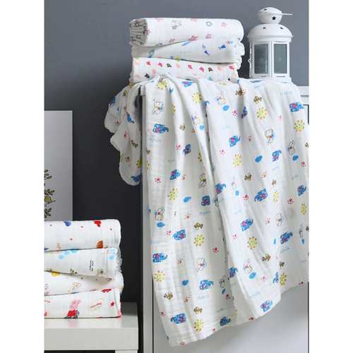 纯棉纱布春秋新生婴儿浴巾初生儿包巾柔软亲肤全棉宝宝包被款抱被