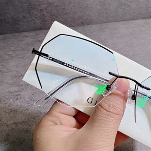 100 300 150 250 500度防蓝光变色成品 200 配无框近视眼镜男女75