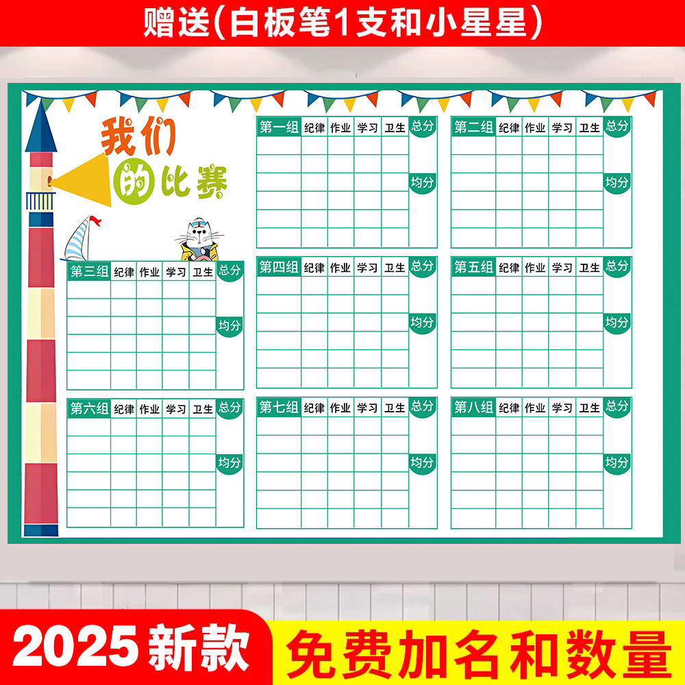 【速发】班级小组评比栏贴纸
