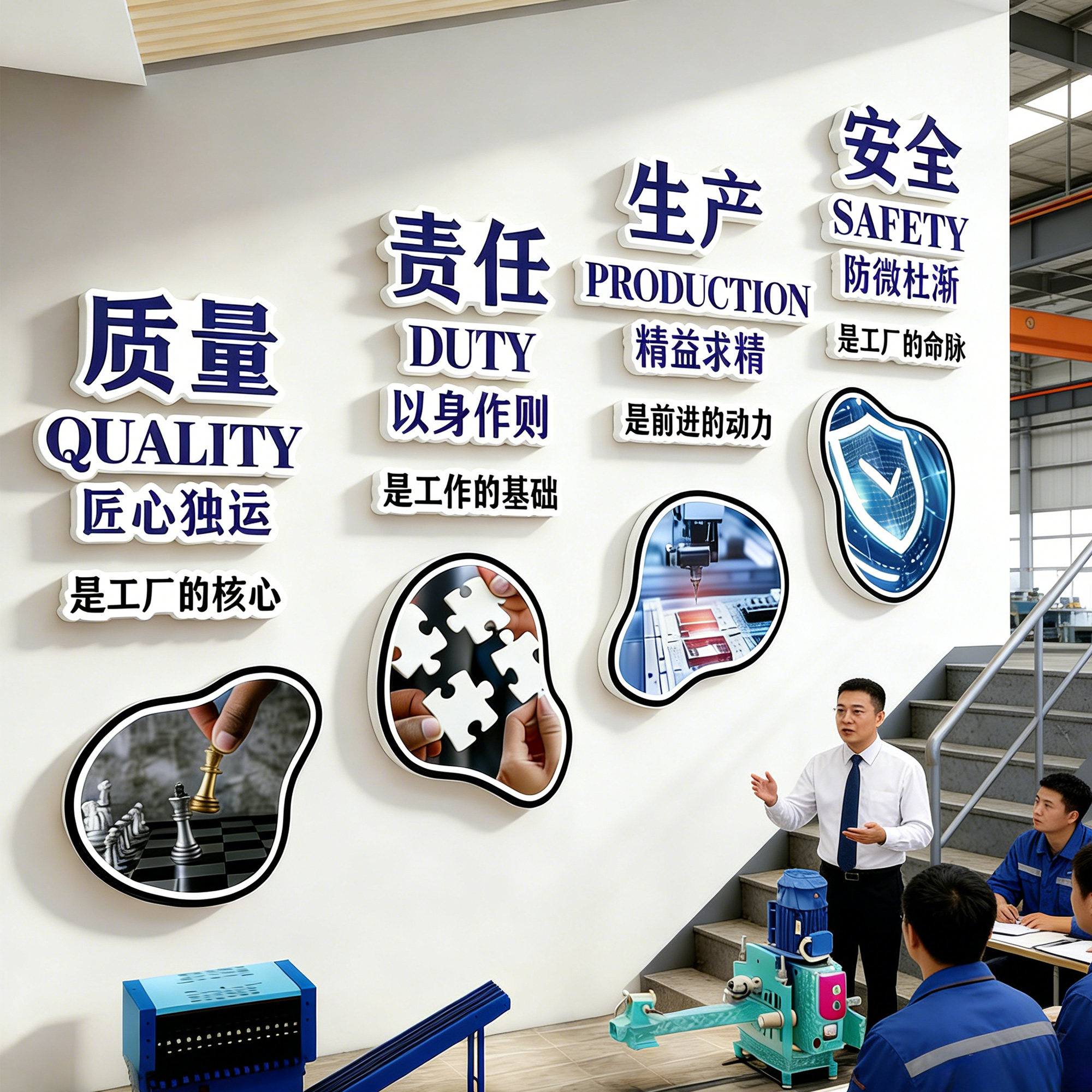 办公室氛围布置工厂车间安全生产标语墙贴装饰楼梯文化形象墙背景,家居饰品,文化墙贴,淘宝优惠券,粉丝福利购,淘宝优惠卷