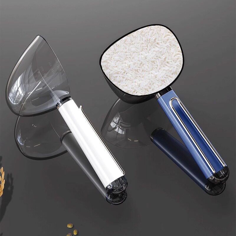 舀米勺多功能厨房专用五谷杂粮勺子带封口夹挖面勺面粉铲子量勺