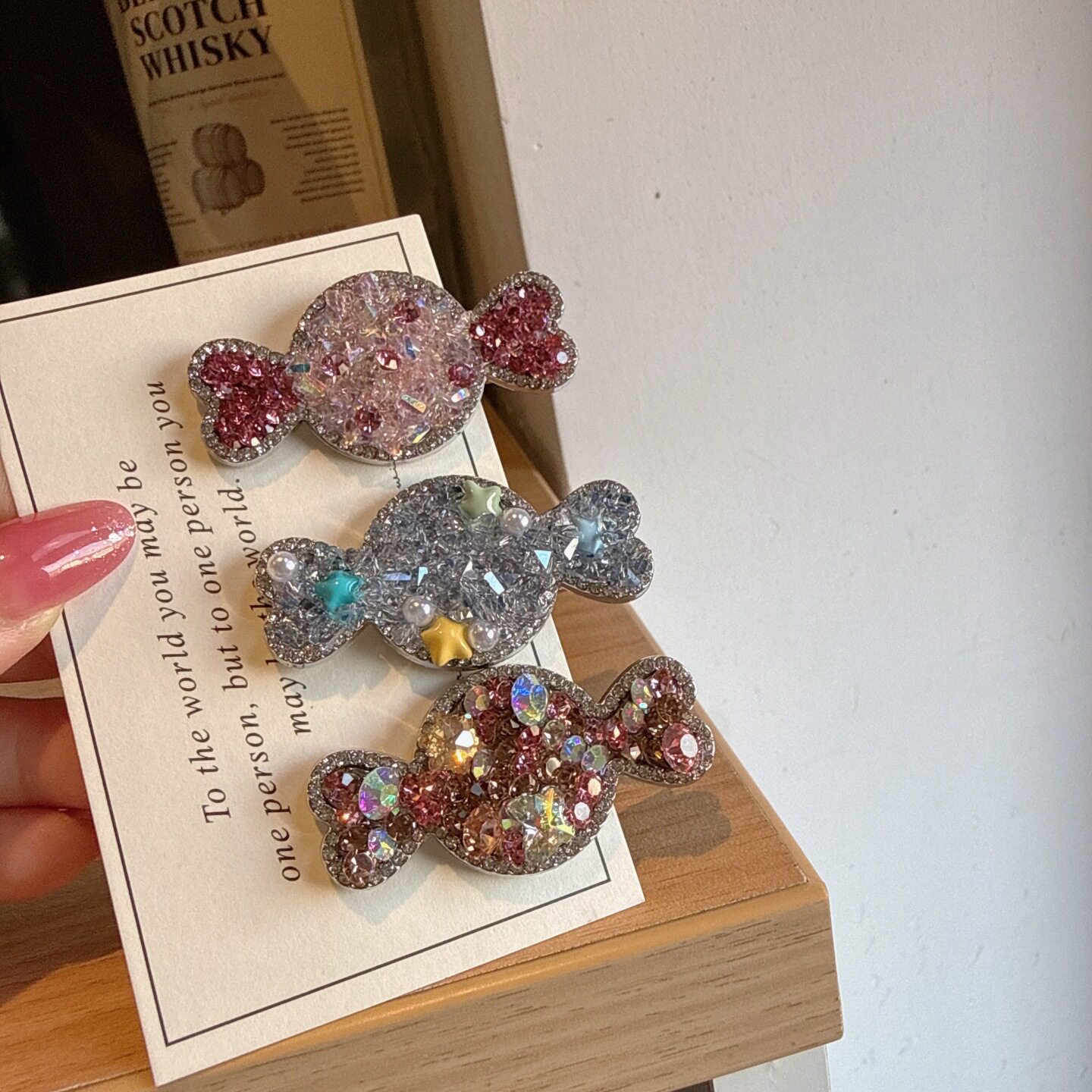 韩国新款甜美水钻鸭嘴夹星星糖果发卡水果糖刘海碎发夹精致侧边夹