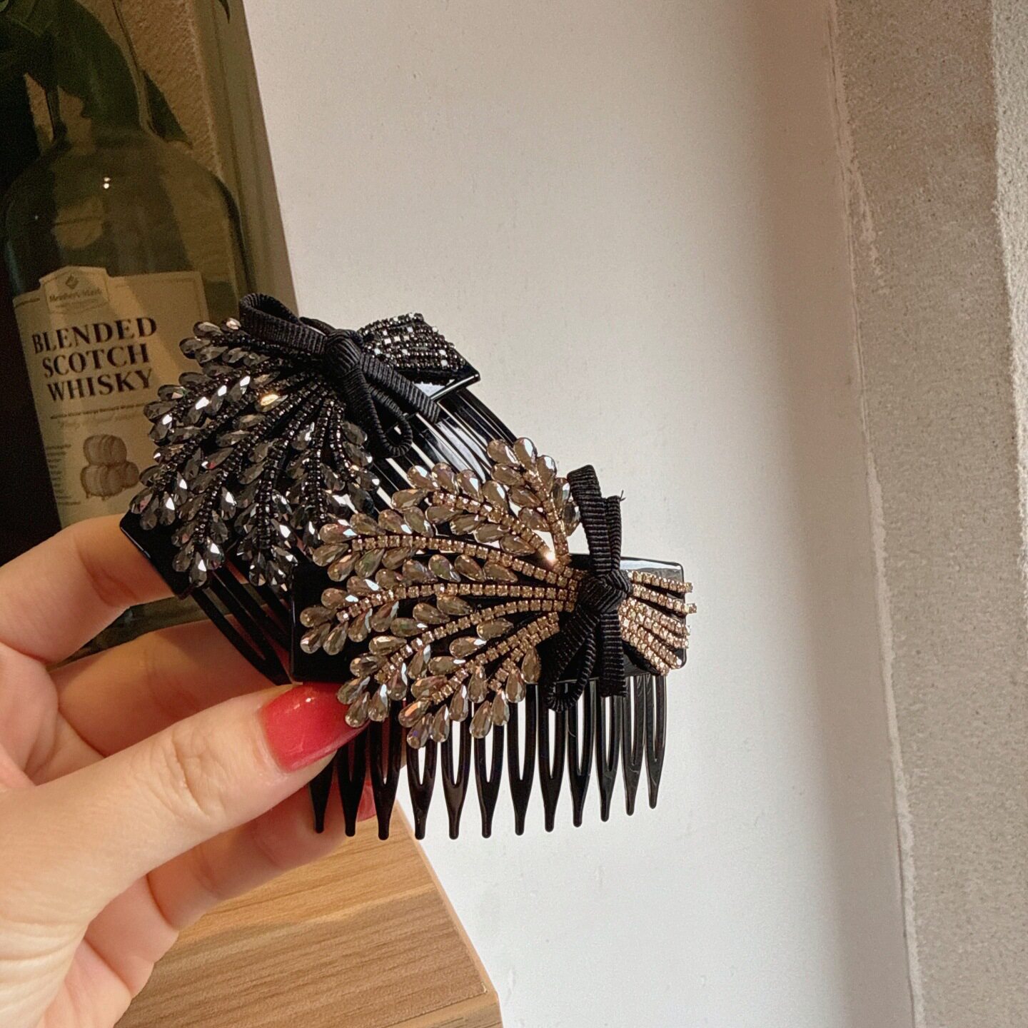 精致水钻树叶插梳蓬松公主头发梳轻奢闪耀2026高级感发饰头饰发卡