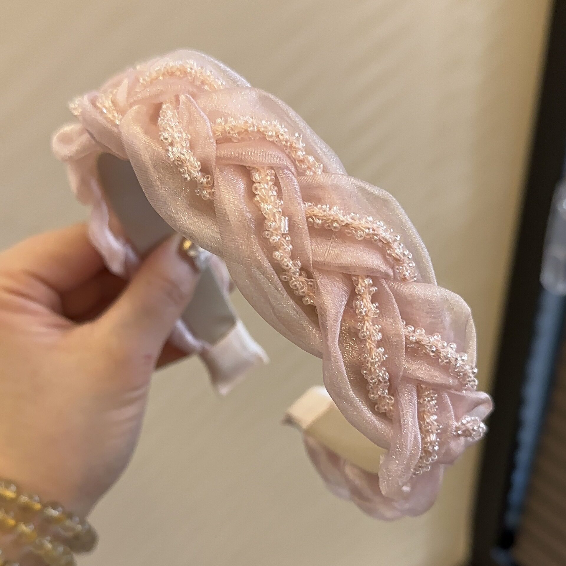 韩版麻花甜美超仙发箍高颅顶防滑2025新品宽边头箍欧根纱发饰发卡