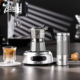 Bincoo三阀摩卡壶316不锈钢双阀煮咖啡壶手冲萃取浓缩意式咖啡机