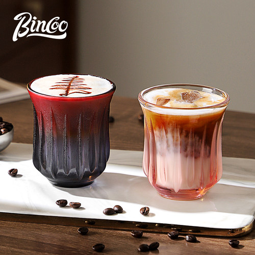 Bincoo咖啡杯高档精致复古美式Dirty玻璃杯澳白杯意式浓缩拿铁杯