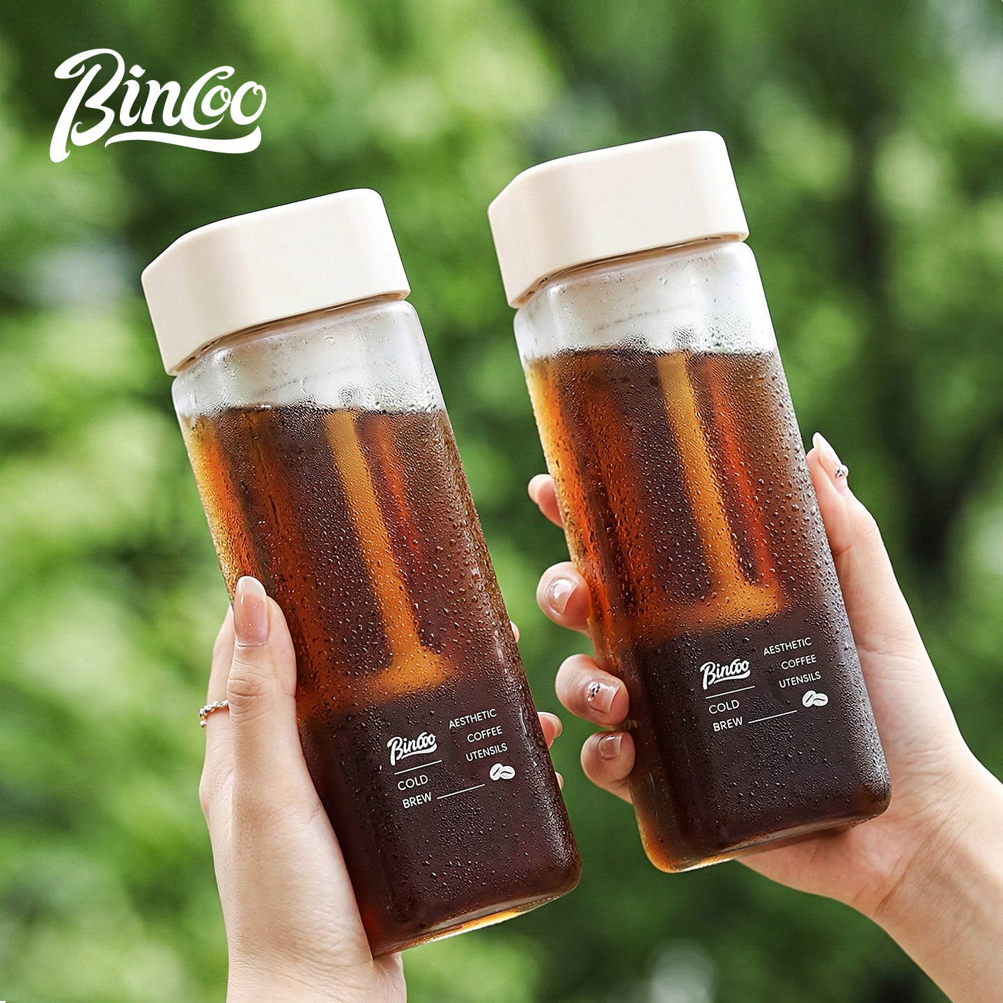 Bincoo咖啡冷萃杯方形tritan材质便携美式夏季冷萃壶冷泡杯冷萃瓶