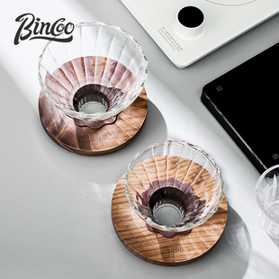 Bincoo玻璃咖啡v60滤杯分享壶滴漏式 器具 过滤漏斗手冲咖啡壶套装