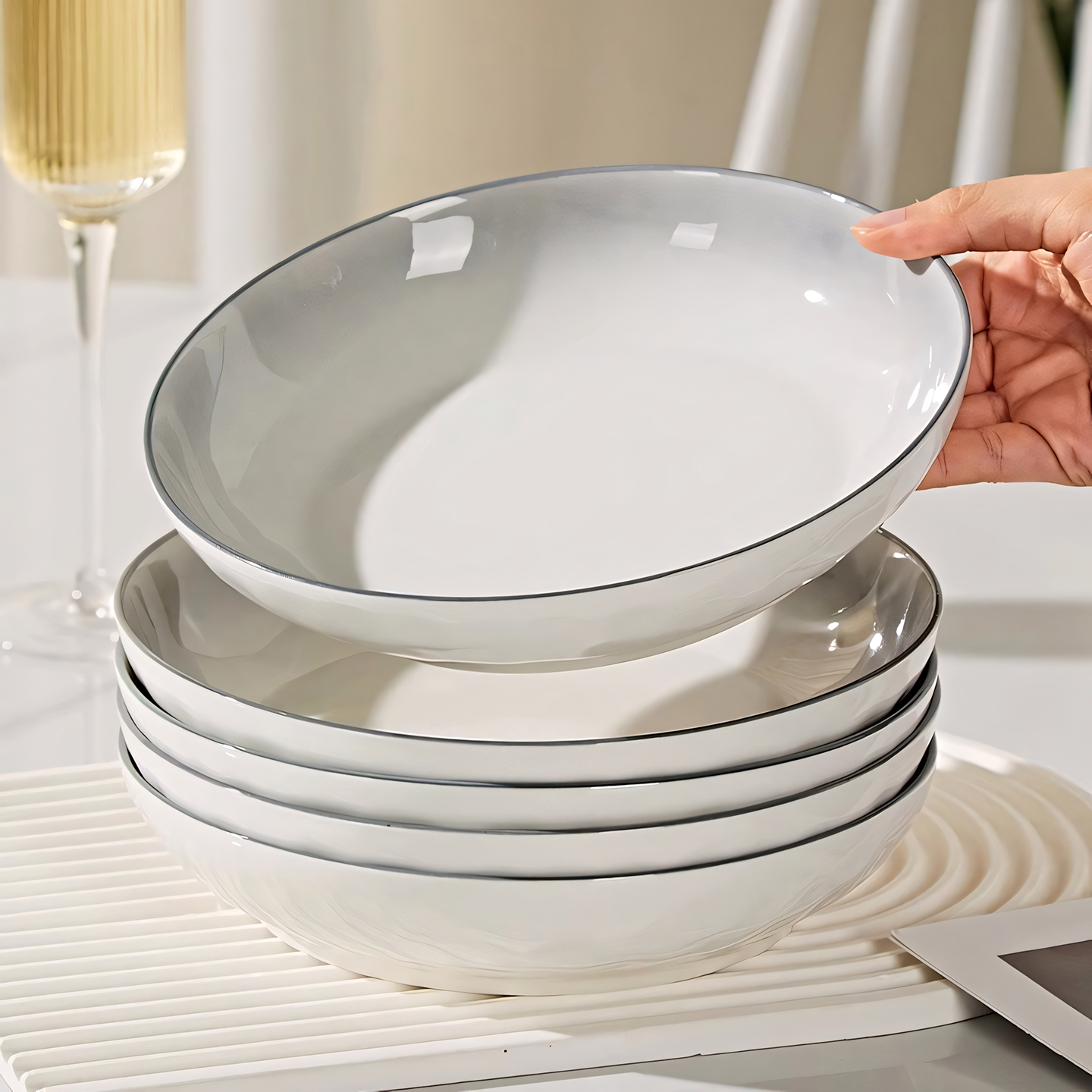 8.5寸盘子2025新款菜碟深盘汤盘