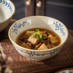 复古陶瓷新中式拉面碗家用2026新款高颜值斗笠面条碗吃面大碗汤碗