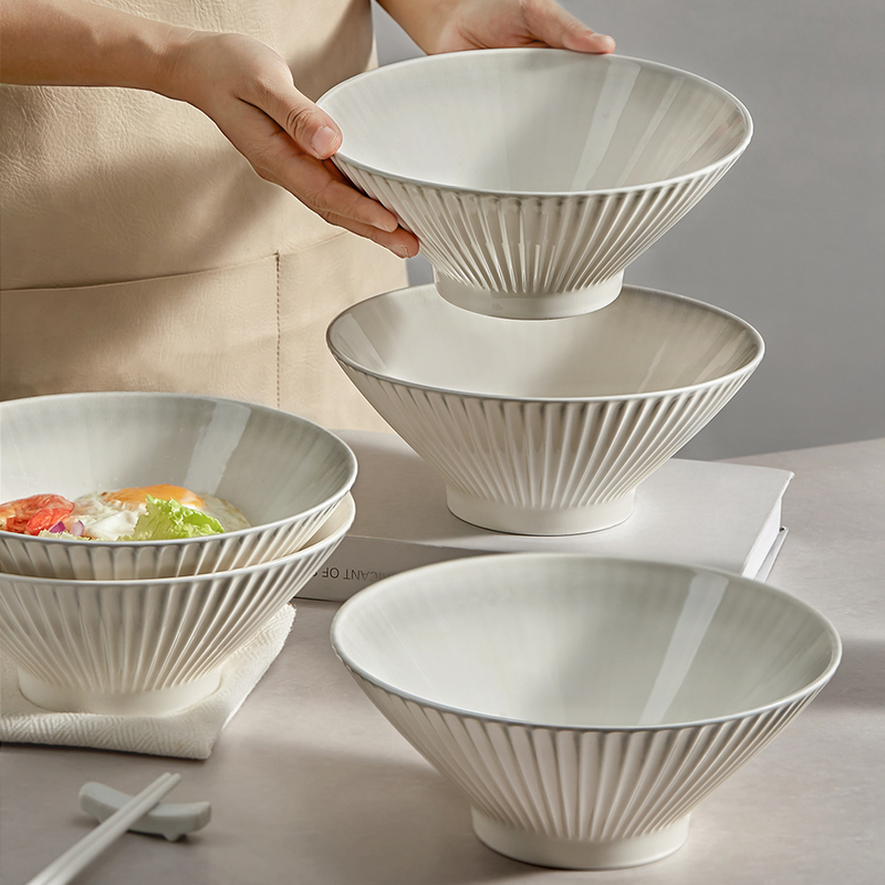 汤碗面碗家用2024新款泡面碗日式陶瓷沙拉碗陶瓷小饭碗大碗斗笠碗
