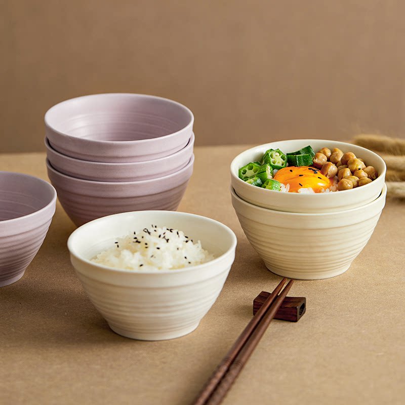 渐变色饭碗稻森陶瓷奶油风图片