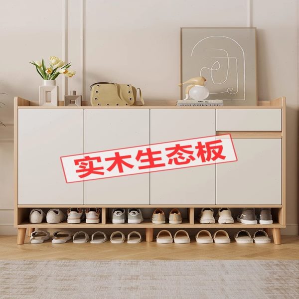 实木款室内置物新款入户玄关柜爆走廊实木鞋柜家用门口外收纳鞋架