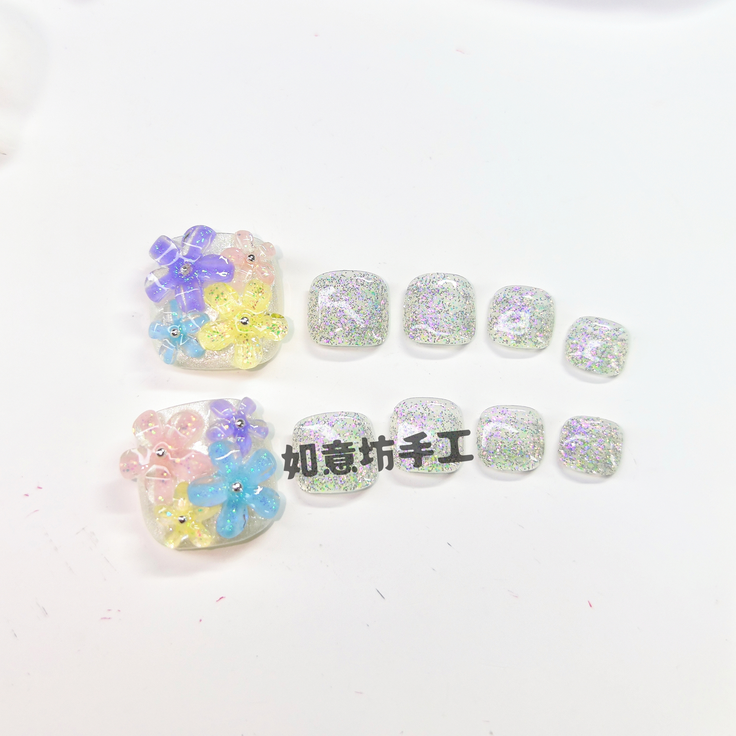 花仙子手工穿戴甲美甲贴片甜酷辣妹脚趾可爱仙女风脚指甲贴ins风'