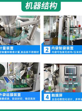 混合组包合花茶茶叶包装机茶 内外562袋三角茶包机 纤玉米维养生