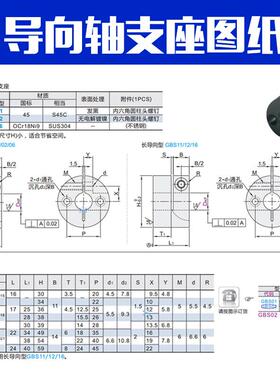 GBS01-D8开口圆导向轴支座GBS810 12 15 160 25 30紧凑型标准 型2