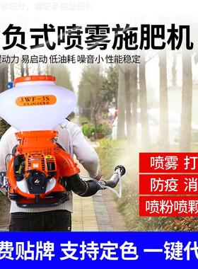 程汽油喷雾冲喷粉机打药机施肥机背式19017大功率高四压雾化迷喷