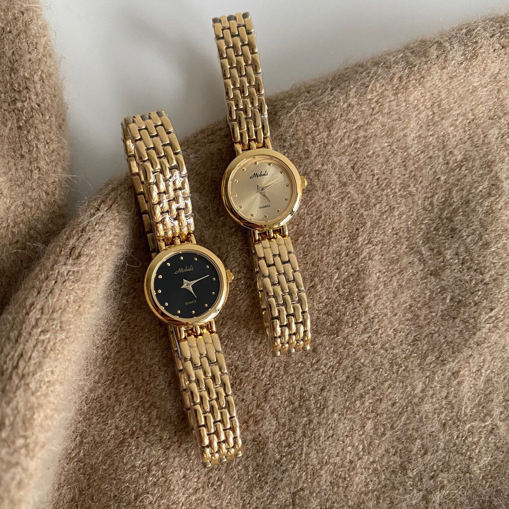 米莉莎2025年新款极简复古风小众轻奢女士链条表小表盘精致中古表