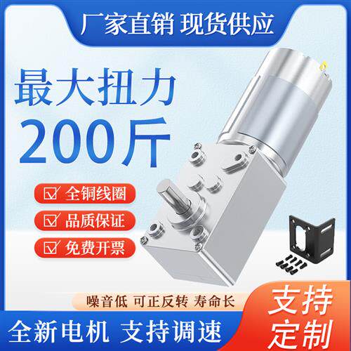 5840-555永磁直流涡轮蜗杆12V24V减速电机遥控窗帘机广告牌电机