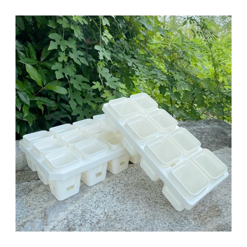 小白方盆特厚浅方盆多肉花盆多肉小苗盆简约白方盆