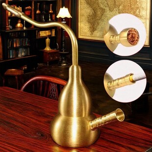 黄铜葫芦水烟壶两用型便携式水烟斗旱烟水烟袋烟嘴过滤器带水新式