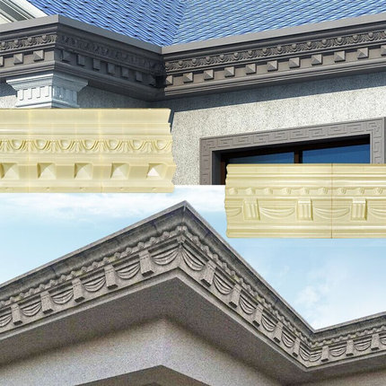 别墅屋檐线条模具罗马柱子腰线天沟房檐线模型檐口滴水线外墙装饰