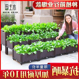 塑料花箱种菜长方形楼顶家t庭阳台大花盆户外庭院种菜盆蔬菜种植